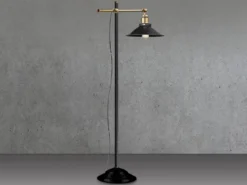LED Stehleuchte mit schwenkbarem Metallschirm Schwarz, Höhe 155cm