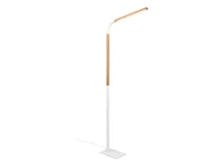 LED Stehleuchte NORRIS Weiß mit Holzelementen, Höhe 140cm