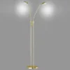 LED Stehleuchte POOL Messing 2-flammig dimmbar, Höhe 160cm