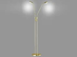 LED Stehleuchte POOL Messing 2-flammig dimmbar, Höhe 160cm