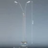 LED Stehleuchte POOL Silber 2-flammig dimmbar, Höhe 160cm