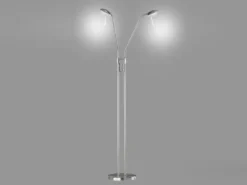 LED Stehleuchte POOL Silber 2-flammig dimmbar, Höhe 160cm