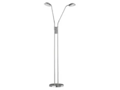 LED Stehleuchte POOL Silber 2-flammig dimmbar, Höhe 160cm