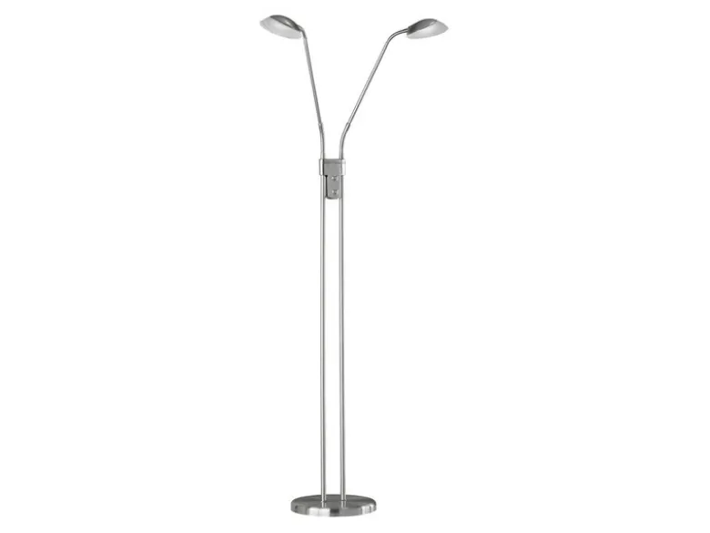 LED Stehleuchte POOL Silber 2-flammig dimmbar, Höhe 160cm