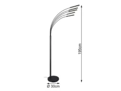 LED Stehleuchte REED 5 Arme Metall Schwarz, dimmbar - 195cm hoch