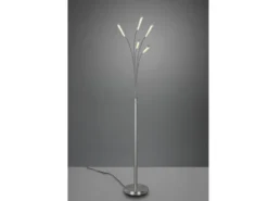 LED Stehleuchte REED 5 Arme Metall Silber, dimmbar - 195cm hoch