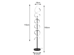 LED Stehleuchte SEQUENCE dimmbar & Lichtfarbe einstellbar Silber 150cm