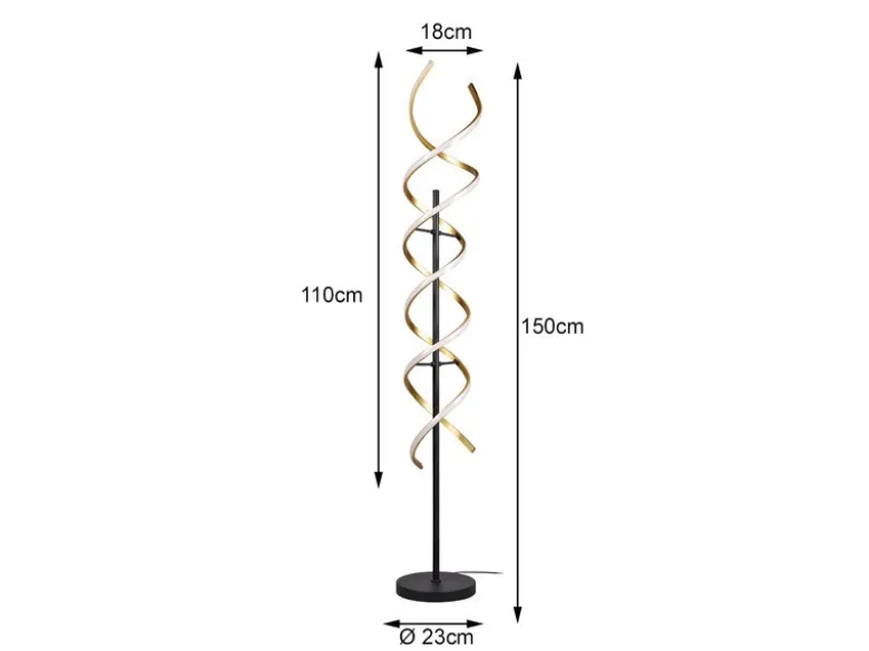 LED Stehleuchte SEQUENCE dimmbar & Lichtfarbe einstellbar Messing 150cm