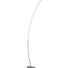 LED Stehleuchte SOLO gebogen Metall Silber gebürstet, Höhe 158cm