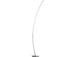 LED Stehleuchte SOLO gebogen Metall Silber gebürstet, Höhe 158cm