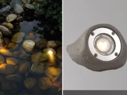 LED Steinleuchte Erweiterungsspot LAPIS, 2m Kabel, 12V, IP68, 14x11cm