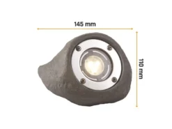 LED Steinleuchte Erweiterungsspot LAPIS, 2m Kabel, 12V, IP68, 14x11cm