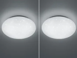 LED Sternenhimmel Deckenleuchte 2er Set Weiß IP44 Badlampen, Ø 37cm