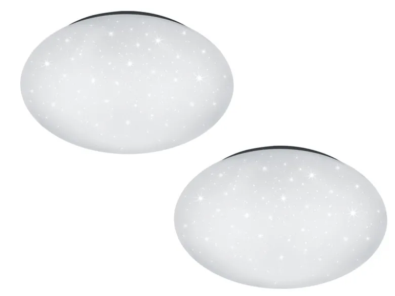 LED Sternenhimmel Deckenleuchte 2er Set Weiß IP44 Badlampen, Ø 37cm