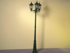 LED Straßenlaterne Aluminium Grün, E27 Gartenlaterne 3-flammig, Höhe 220cm