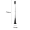 LED Straßenlaterne Aluminium Schwarz, E27 Gartenlaterne 1-flammig, Höhe 210cm