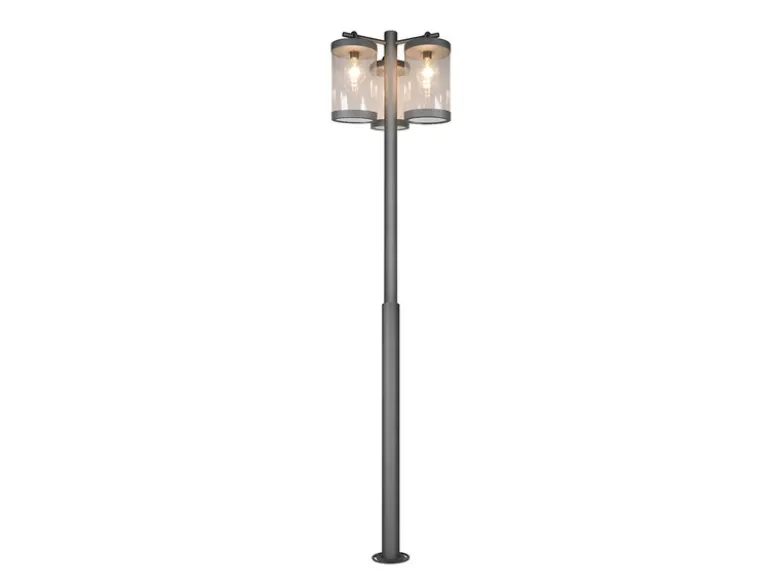 LED Straßenlaterne im Landhausstil, 3-flammig Anthrazit, Höhe 240cm