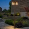 LED Straßenlaterne im Landhausstil, 3-flammig Rostoptik, Höhe 240cm