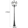 LED Straßenlaterne im Landhausstil, 3-flammig Schwarz-Silber, Höhe 218cm
