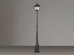 LED Straßenlaterne im Landhausstil Aluminium Schwarz, Höhe 216cm