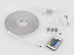 LED Streifen NEON mit Fernbedienung, RGB Farbwechsel & Dimmer - 5 Meter