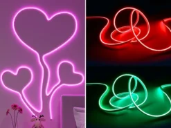 LED Streifen NEON mit Fernbedienung, RGB Farbwechsel & Dimmer - 5 Meter