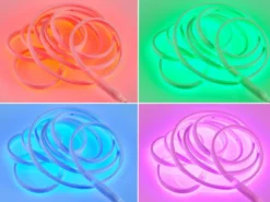 LED Streifen NEON mit Fernbedienung, RGB Farbwechsel & Dimmer - 3 Meter