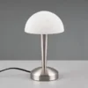LED Tischlampe CANARIA Silber mit Glasschirm und Touch Funktion, Höhe 26cm