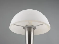 LED Tischlampe CANARIA Silber mit Glasschirm und Touch Funktion, Höhe 26cm