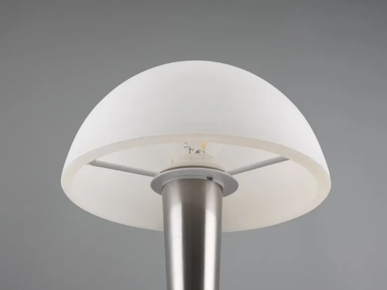LED Tischlampe CANARIA Silber mit Glasschirm und Touch Funktion, Höhe 26cm