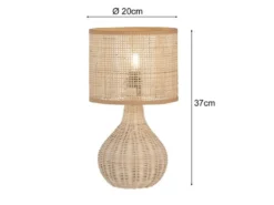 LED Tischlampe dimmbar aus Korbgeflecht, Höhe 37cm
