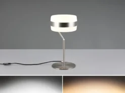 LED Tischlampe DIOS dimmbar, Lichttemperatur einstellbar, Silber, Höhe 30cm