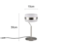 LED Tischlampe DIOS dimmbar, Lichttemperatur einstellbar, Silber, Höhe 30cm