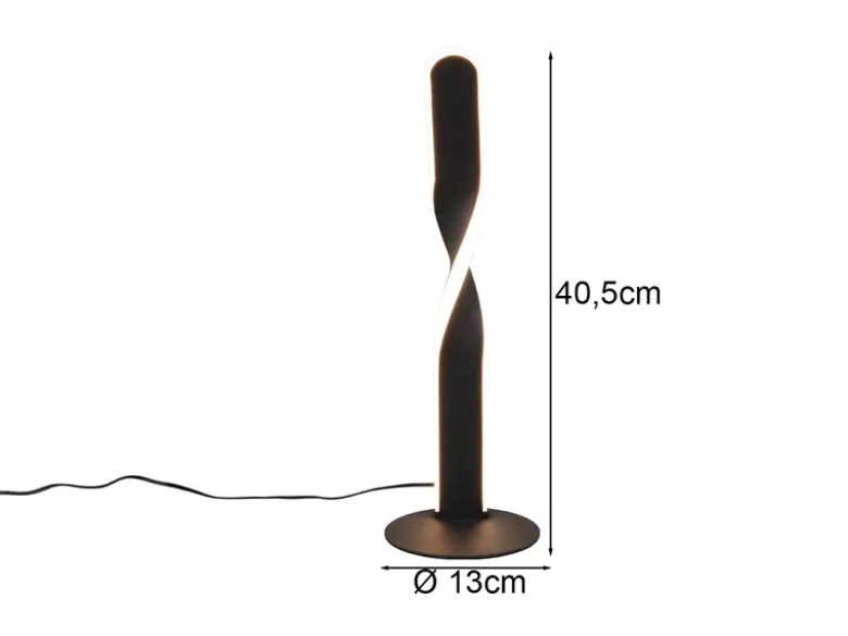 LED Tischlampe GINKO, Metall Schwarz, Höhe 40,5cm