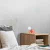LED Tischlampe Keramik Apricot, Glas Weiß, Höhe 21,5cm