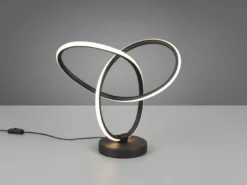 LED Tischlampe LANDO, Metall in Schwarz, Höhe 28cm