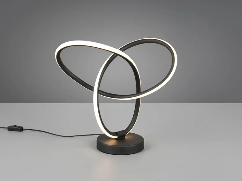 LED Tischlampe LANDO, Metall in Schwarz, Höhe 28cm