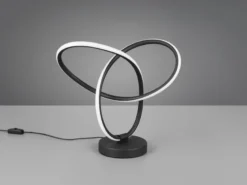 LED Tischlampe LANDO, Metall in Schwarz, Höhe 28cm
