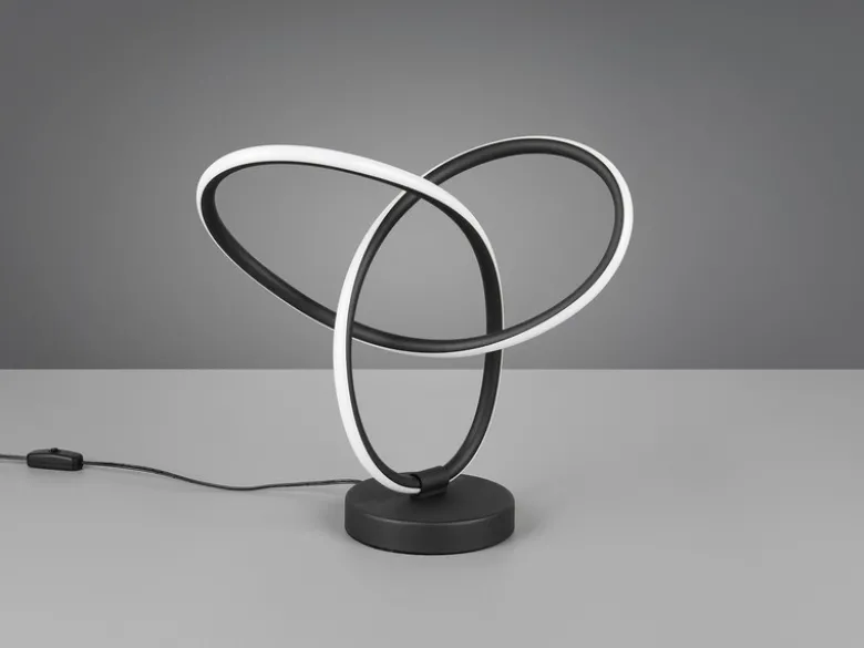 LED Tischlampe LANDO, Metall in Schwarz, Höhe 28cm