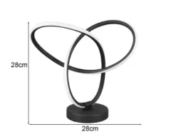 LED Tischlampe LANDO, Metall in Schwarz, Höhe 28cm