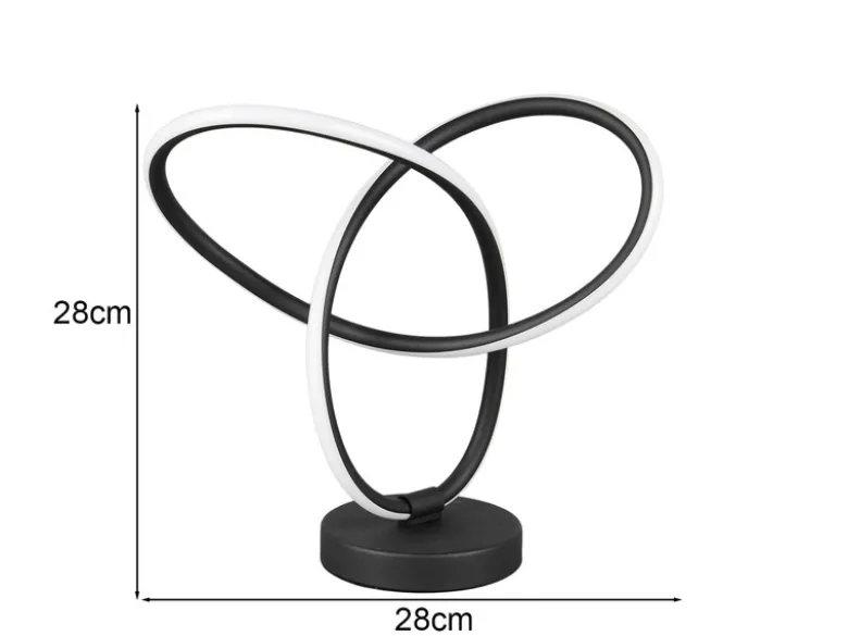 LED Tischlampe LANDO, Metall in Schwarz, Höhe 28cm