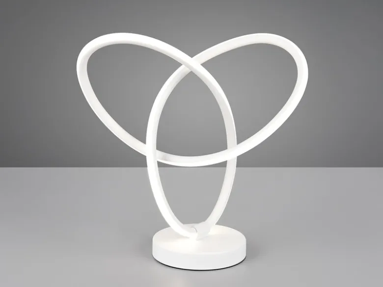LED Tischlampe LANDO, Metall in Weiß, Höhe 28cm