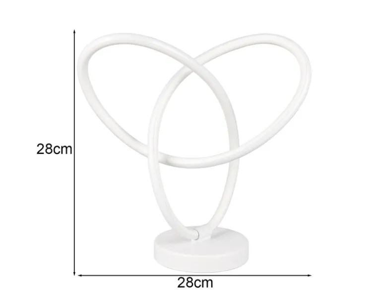 LED Tischlampe LANDO, Metall in Weiß, Höhe 28cm