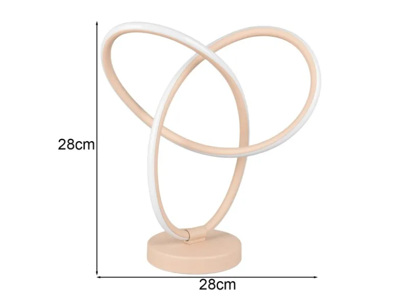 LED Tischlampe LANDO, Metall in Beige, Höhe 28cm