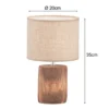 LED Tischlampe mit Leinenschirm Beige & Betonfuß Holzoptik, Höhe 35cm