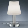 LED Tischlampe mit Stoff Lampenschirm Weiß & Touchfunktion dimmbar, Höhe 24cm