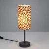 LED Tischlampe mit Stoffschirm Leopardenmuster, Höhe 36,5cm