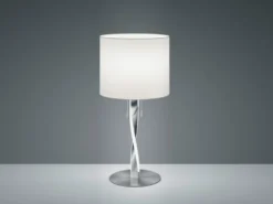 LED Tischlampe NANDOR mit Stoffschirm weiß und beleuchtetem Gestell, Höhe 62cm