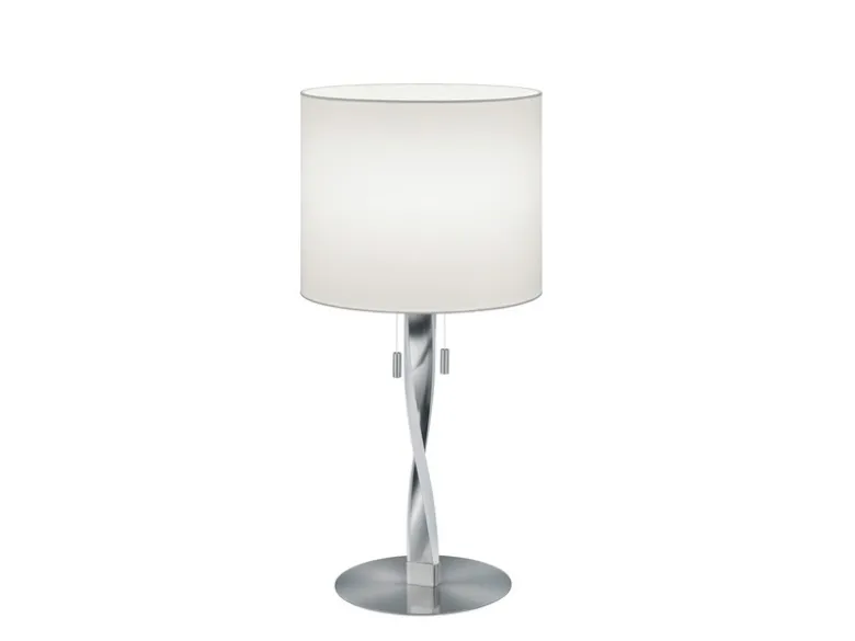 LED Tischlampe NANDOR mit Stoffschirm weiß und beleuchtetem Gestell, Höhe 62cm