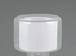 LED Tischleuchte aus Glas Transparent mit Stoffschirm innen, Höhe 29cm